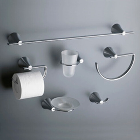 PORTA VASO CON VASO METAL ALESIA ACCESORIO DE BAÑO CROMO