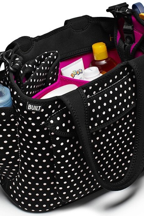 Bolso Maternal Con Cambiador Built Negro y blanco
