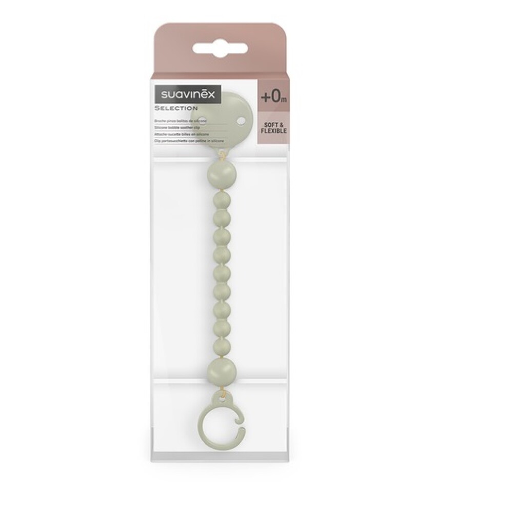 Clip para chupete Suavinex silicona ESSENCE Verde