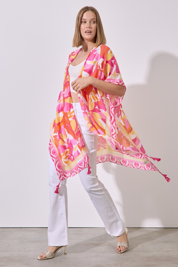 Kimono Printed MULTI/FUCSIA