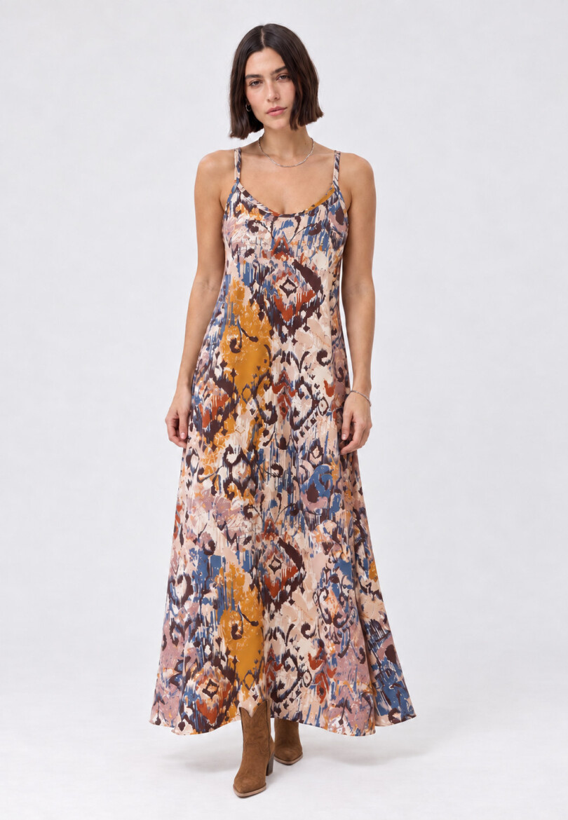 Vestido Estampado Chocolate