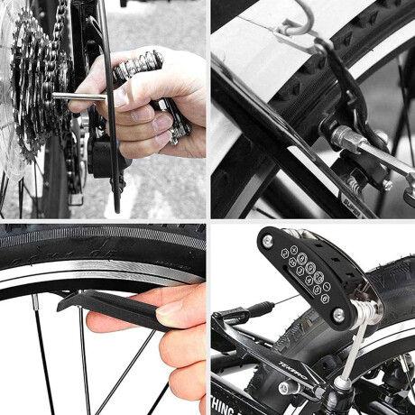 Kit Herramientas Bicicleta Parches Reparación Llaves Kit Herramientas Bicicleta Parches Reparación Llaves