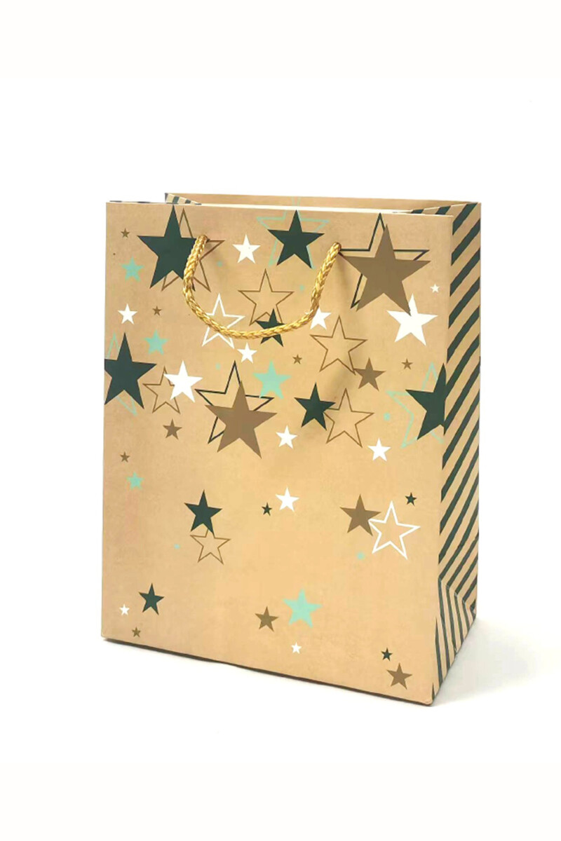 Bolsa De Regalo Estrellas Mediana - Verde 