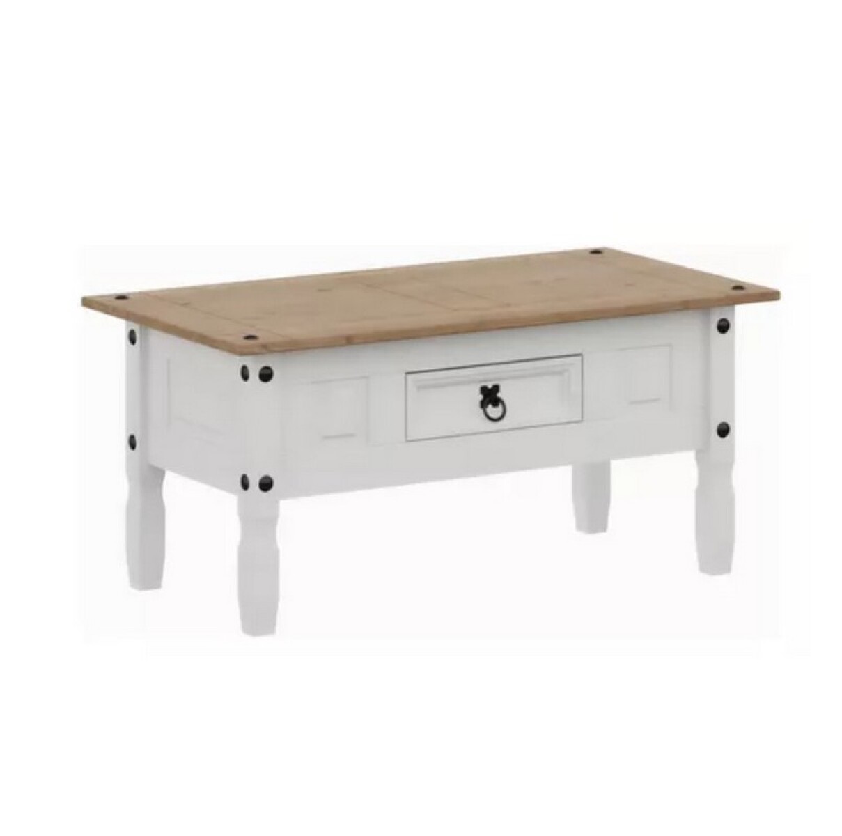 MESA DE CENTRO LINEA MEXICANA VINTAGE BLANCO 