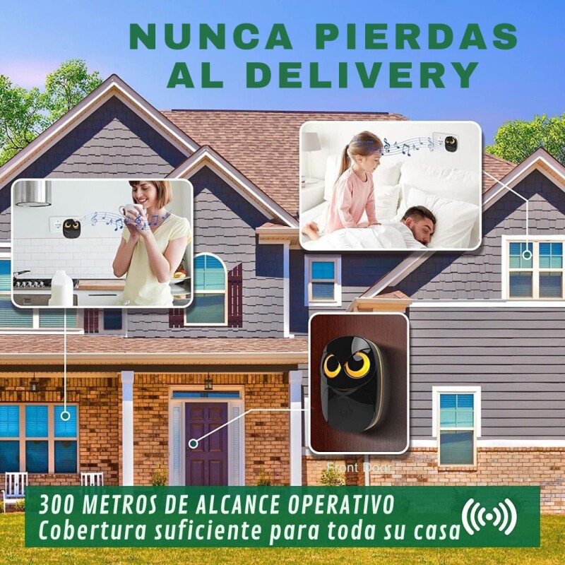 Timbre Digital Inalambrico Exterior Buho Impermeable Luz Led Timbre Digital Inalambrico Exterior Buho Impermeable Luz Led