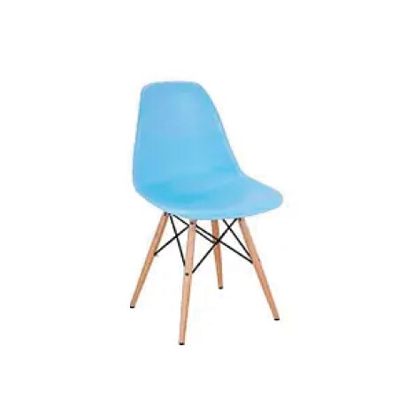 Kit x2 Eames DKR Base En Madera Infantil Celeste