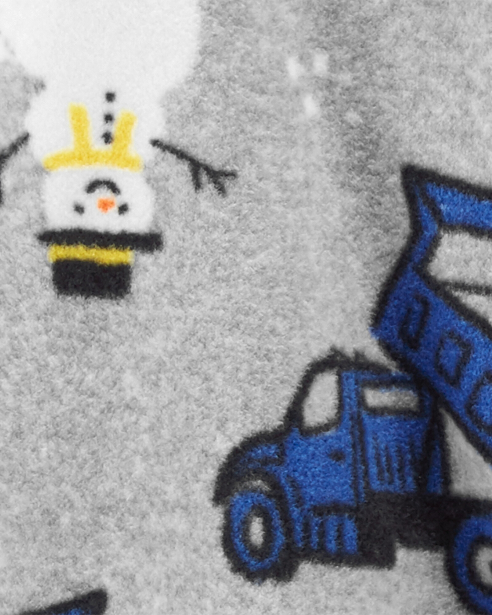 Pijama una pieza de micropolar, con pie, diseño muñeco de nieve Sin color