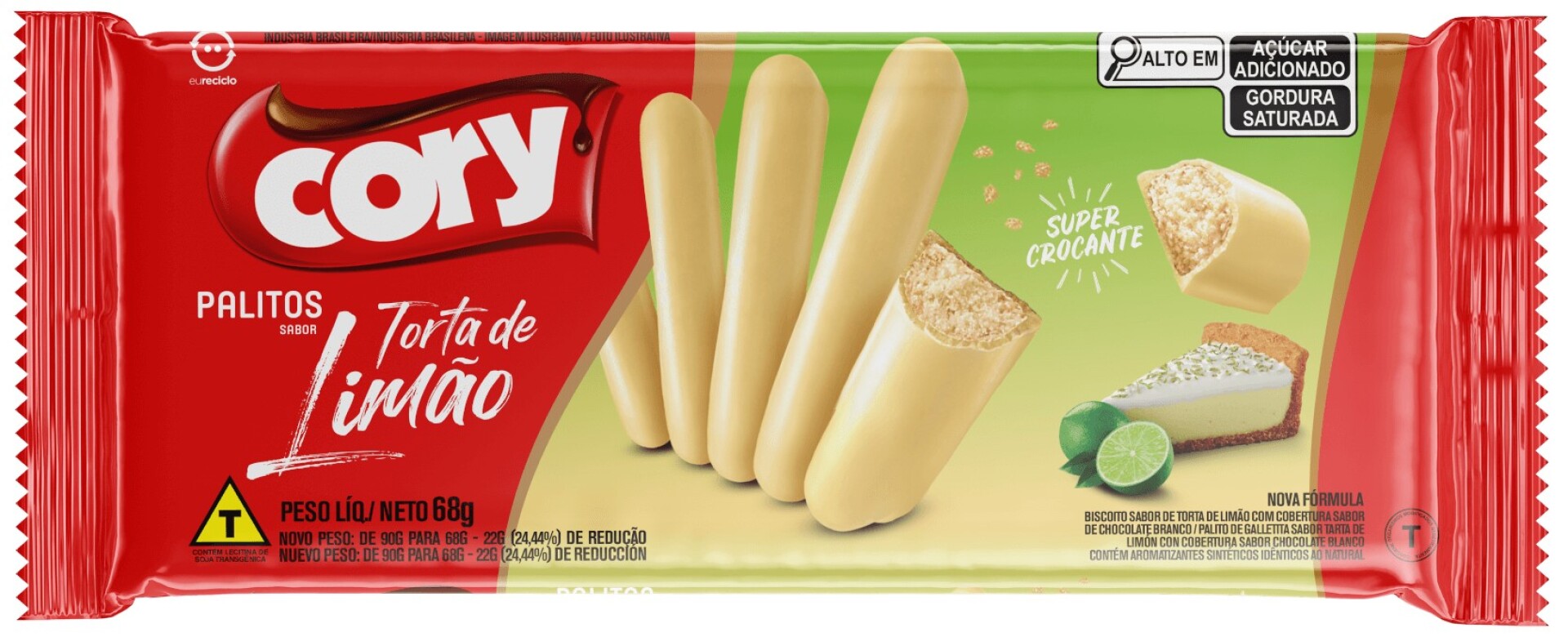 PALITOS BAÑADOS CORY 68G TORTA LIMON 