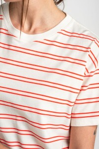 Remera Rayada Algodón Rojo