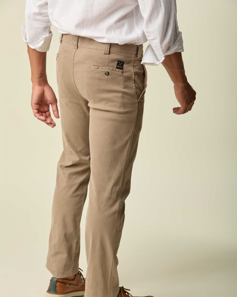 Pantalón Sport Algodón/ Spandex Tramado Beige