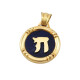 Medalla Religiosa Oro 18K Y Lapizlazuli Medalla Religiosa Oro 18K Y Lapizlazuli