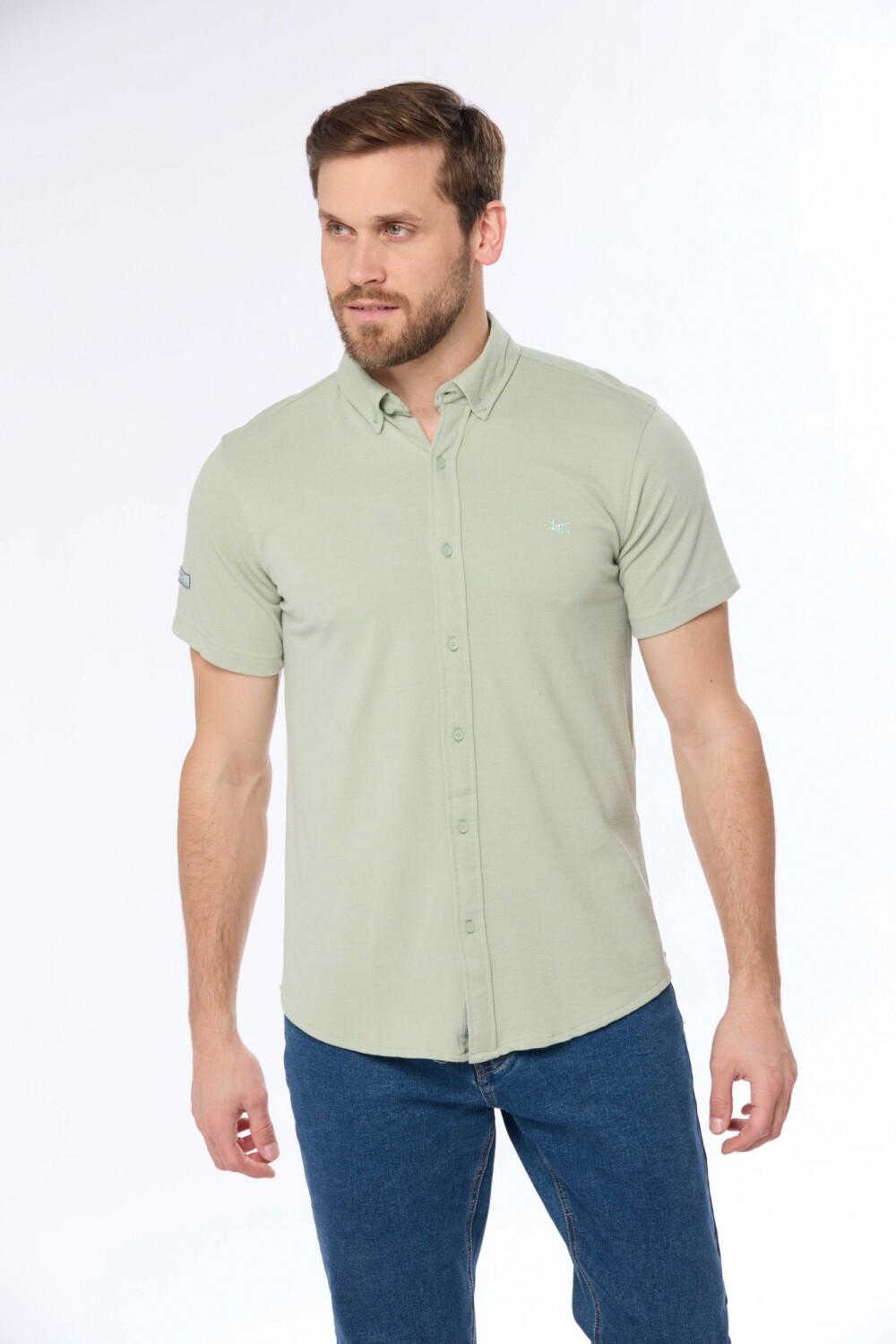 CAMISA LISA EN PIQUE Verde