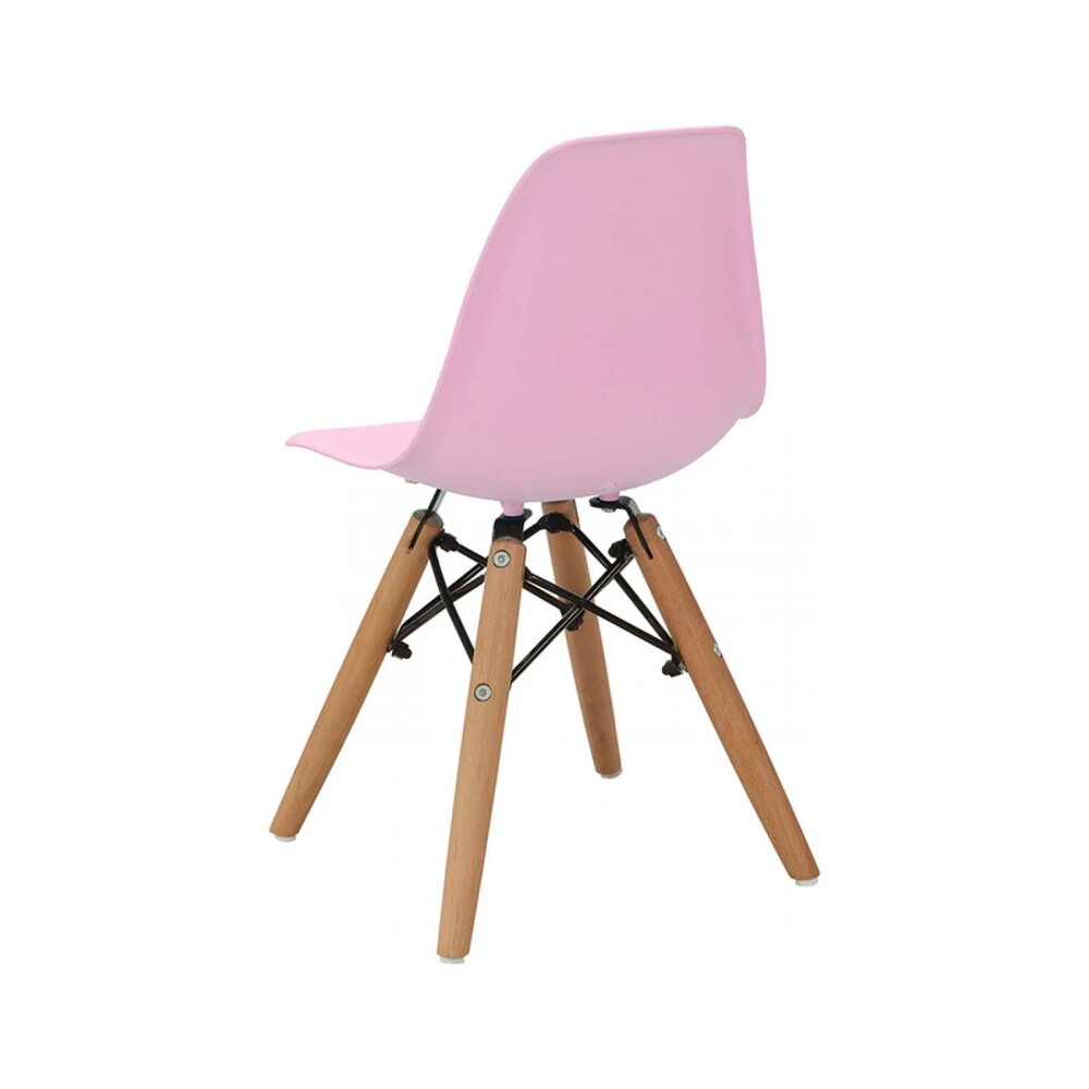 SILLA POLIPROPILENO-Y-MADERA ROSA S601 KIDS