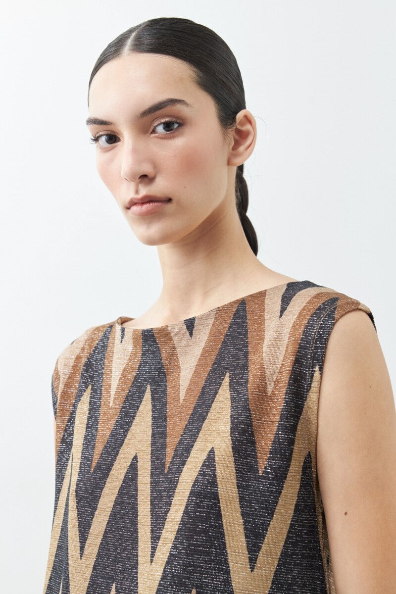 Blusa zig-zag tostado