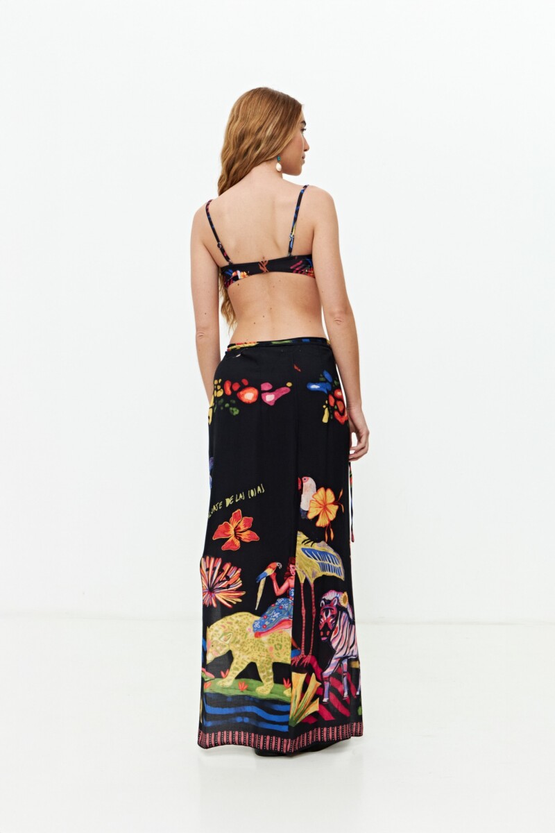 Falda pareo jungla negro