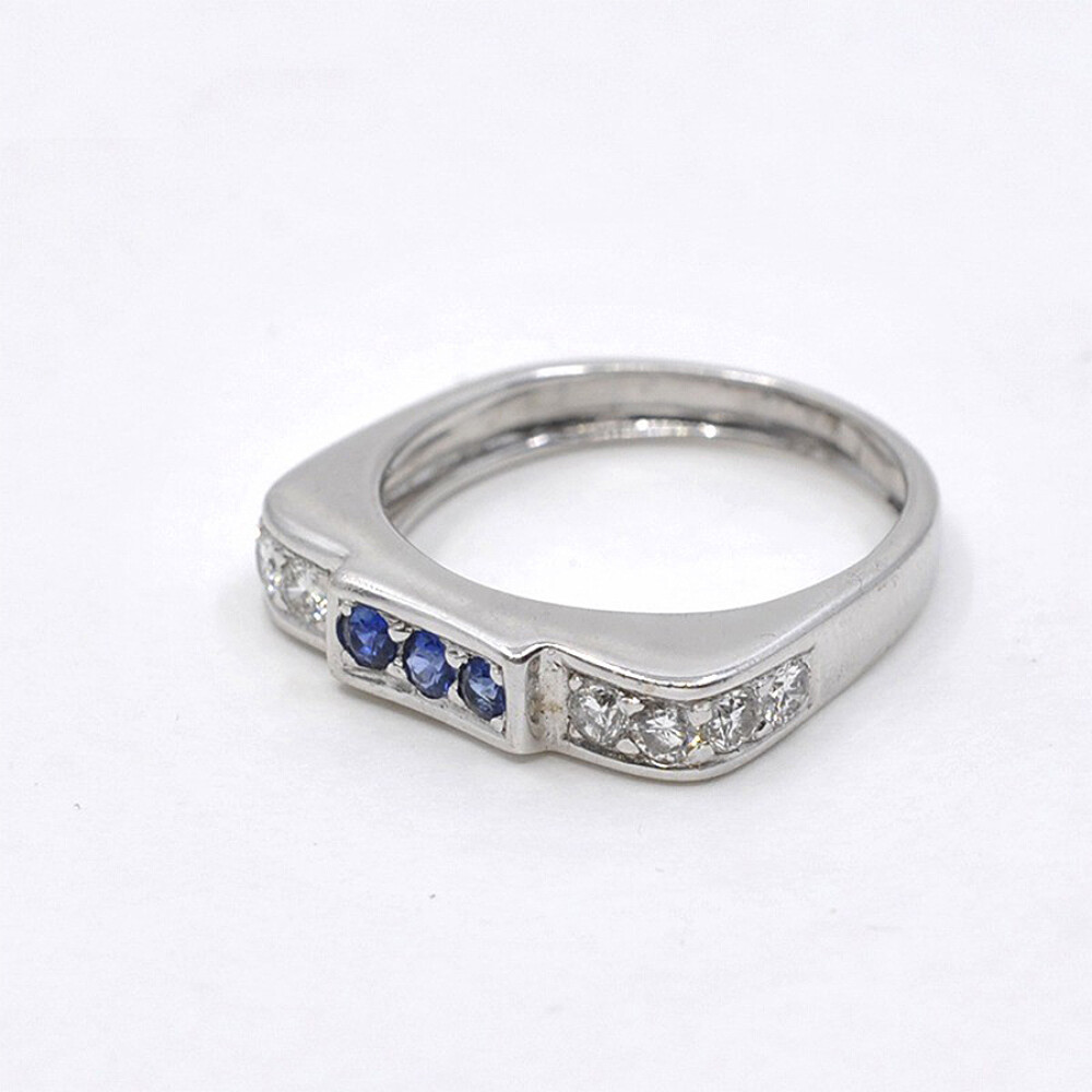 Anillo Oro 18K Con Brillantes Y Zafiros Anillo Oro 18K Con Brillantes Y Zafiros