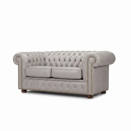 Sofá Chesterfield Novo - Cuero Básico - 2 cuerpos Off White - (Preventa)