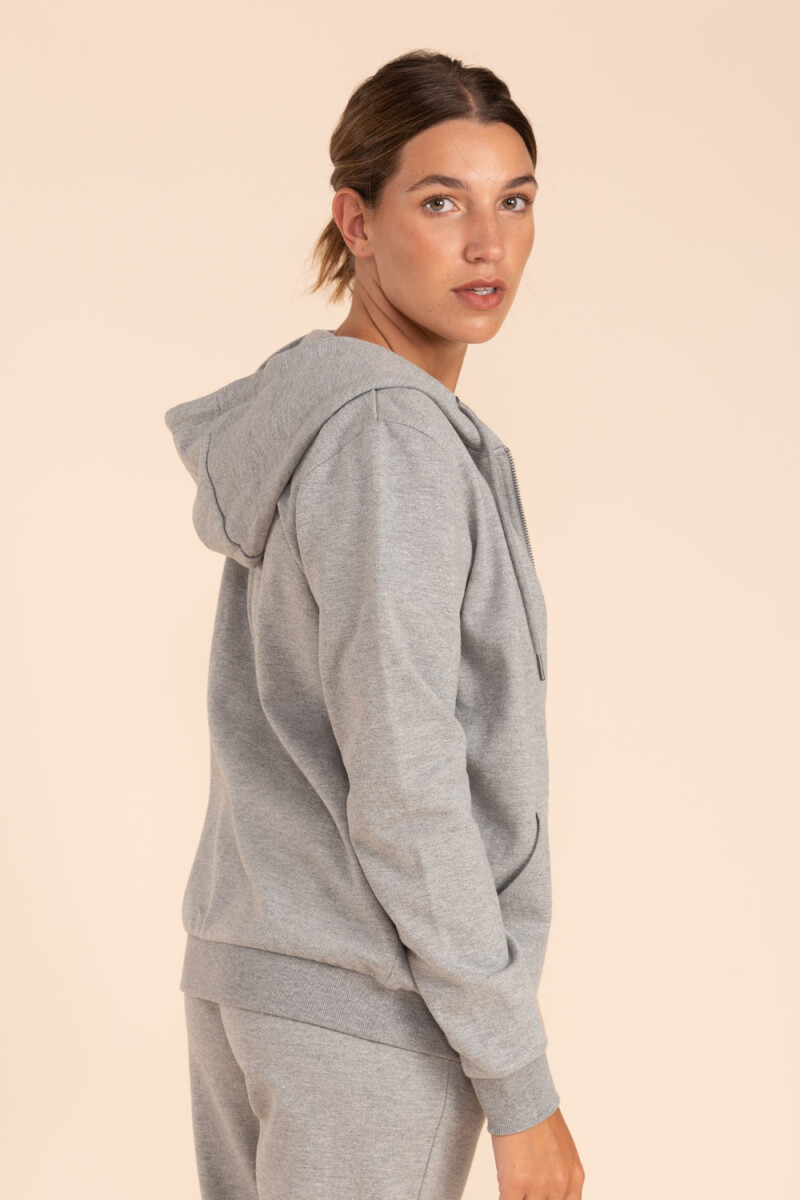 Campera Deportiva Básica Gris Melange