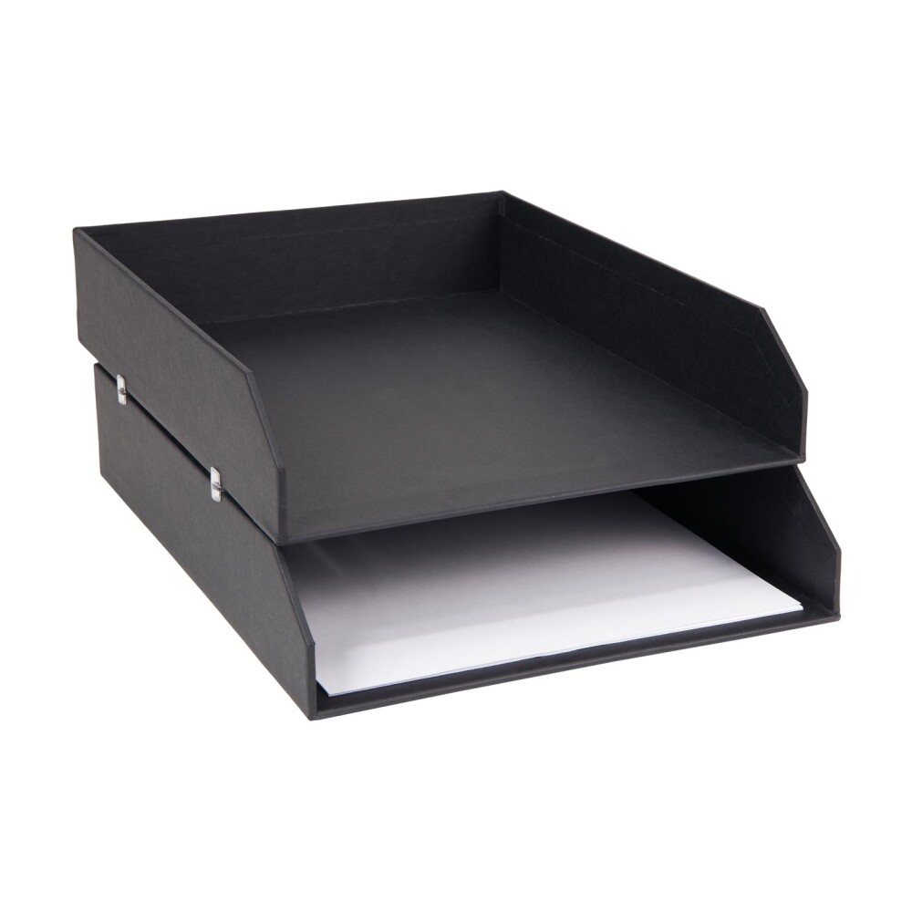 SET 2 BANDEJAS ESCRITORIO POLIESTER NEGRO HAKAN
