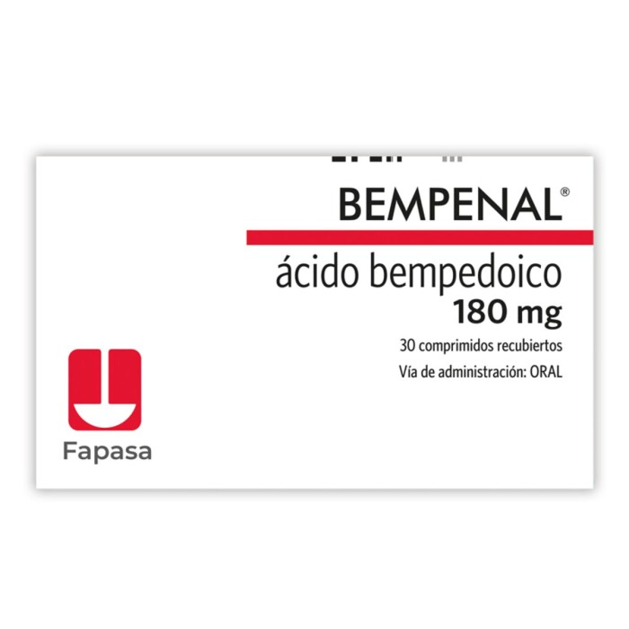 BEMPENAL 180 MG. CJ X 30 COMP. REC. única