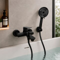 GRIFERÍA MONOCOMANDO DE BAÑERA WICO C/TRANSFERENCIA PREMIUM NEGRO Grifería Monocomando De Bañera Wico C/transferencia Premium Negro