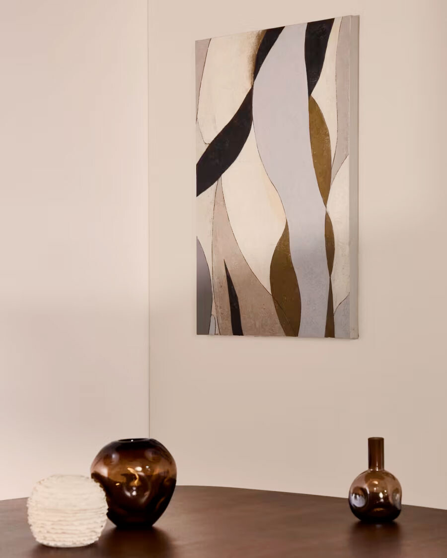 Lienzo abstracto Marvilo gris y mostaza 60 x 90 cm Lienzo abstracto Marvilo gris y mostaza 60 x 90 cm