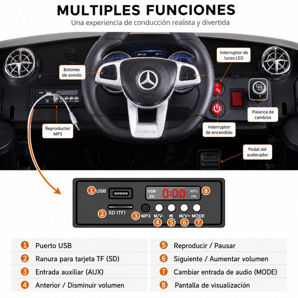 Auto Eléctrico A Batería Para Niños Mercedes Amg Con Control AUTO ELECTRICO MERCEDES BENZ AMG SL500
