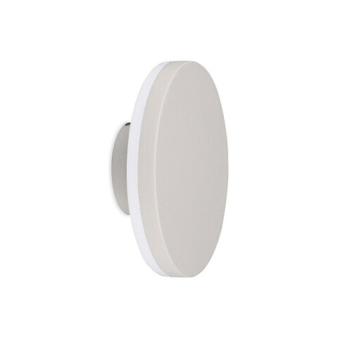 Aplique pared redondo bco 12W cálida IP65 600lm ZU0325