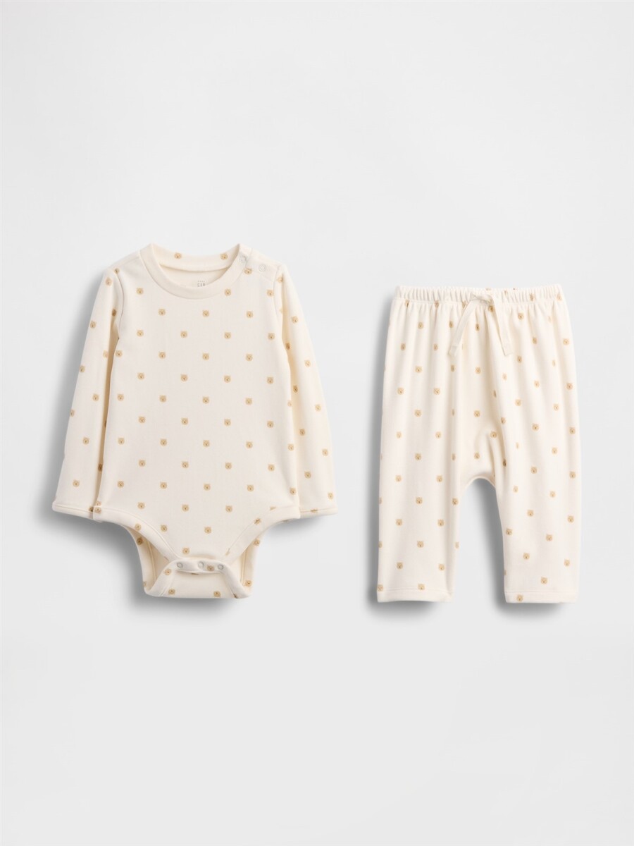 Set De Body Y Pantalón Bebé - Ivory Frost 