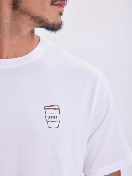 Remera bordado Coffee Blanco