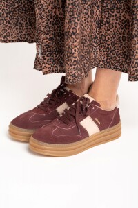 Zapatilla Combinada Bordo