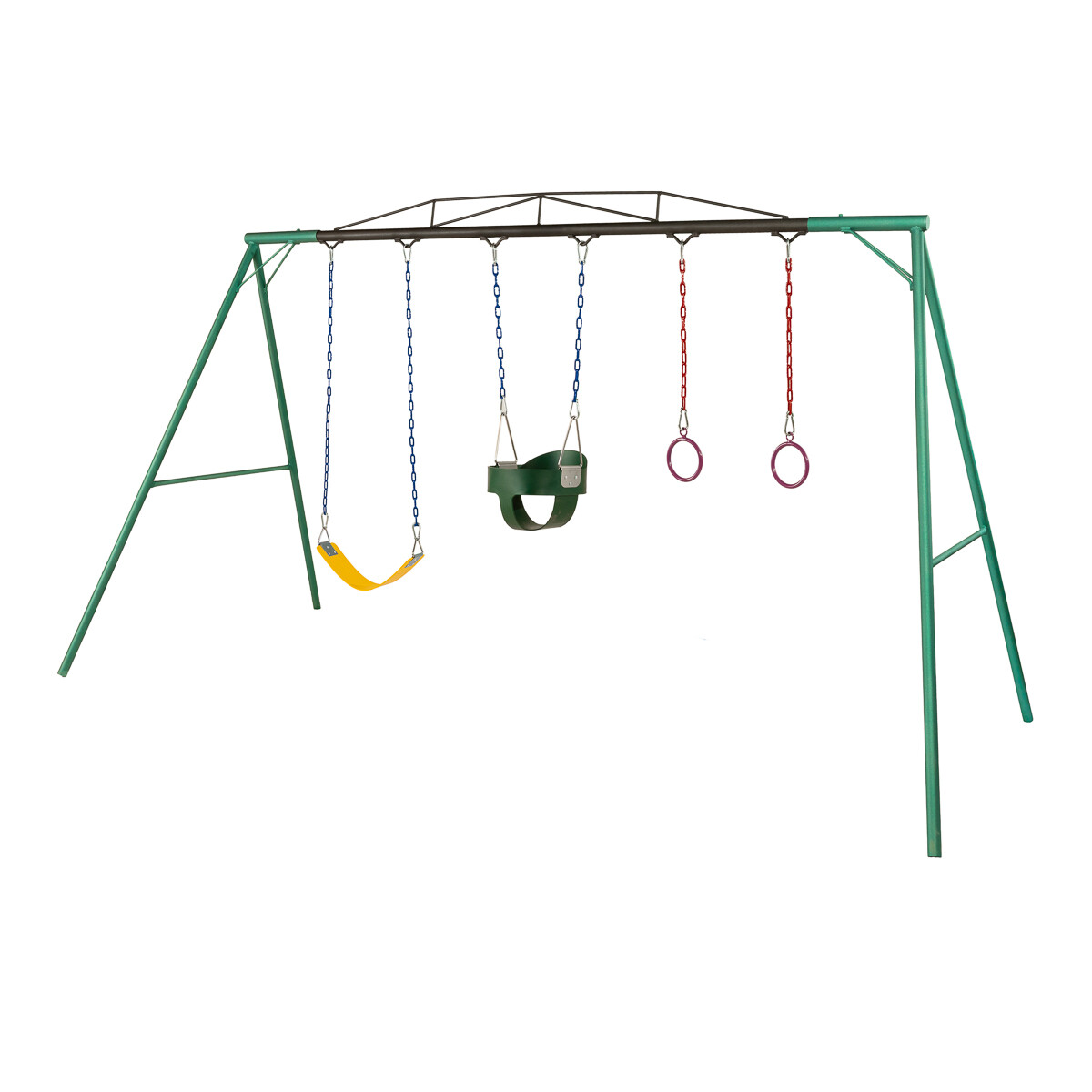 Hamaca de Plaza con 1 hamaca de cincha, 1 hamaca de bebé y par de aros altura 1,80 mts 