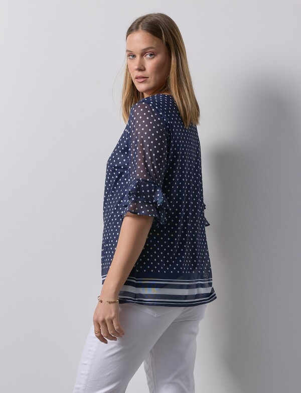 Blusa Microtul Aros AZUL/MULTI