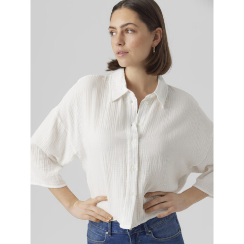 VMNATALI CROP SHIRT WVN NOOS SNOW WHITE