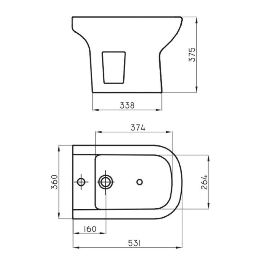 Bidet 1 Agujero Bari Blanco Bidet 1 Agujero Bari Blanco
