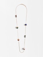 Collar Largo Con Media Esfera De Resina multicolor