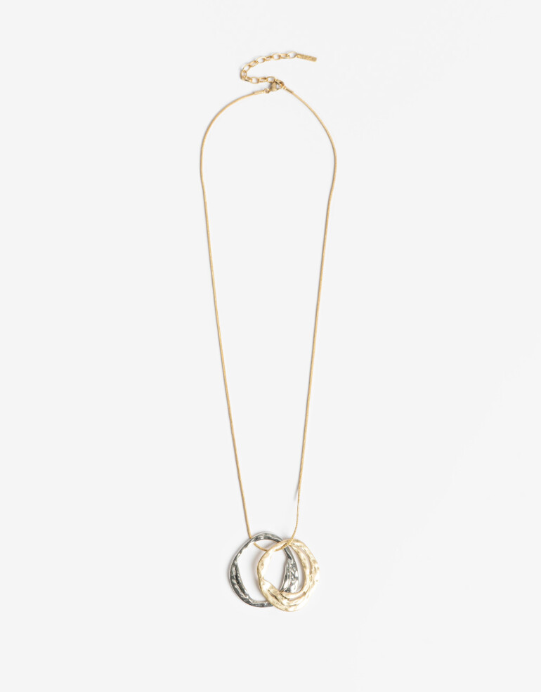 Collares Largos Metal Collar Largo Arandelas Biplating - Dorado Oro Cepillado Mate