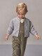 Chaqueta De Punto Botones Madera Gris Medio Melange