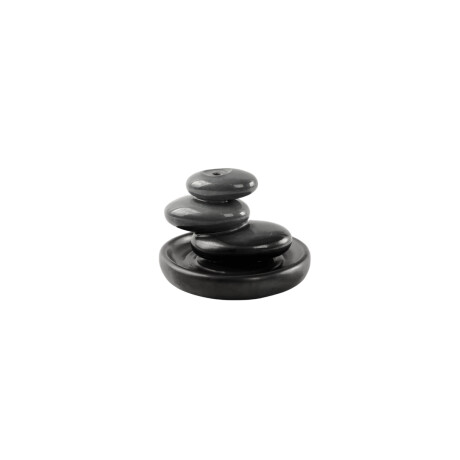 Porta sahumerio de cerámica con piedras relax Negro