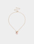 Cadena Corta con Dije Con flores Collar Corto Con Flores - Dorado