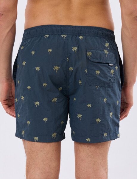 SHORT DE BAÑO BORDADO Azul