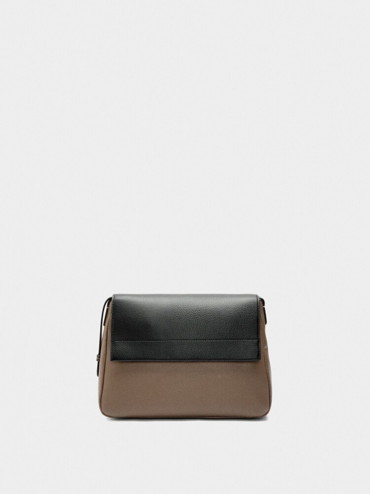 Bolso Bandolera Color Block Con Solapa negro