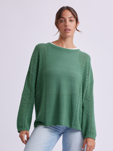 Buzo de punto fantasía Verde