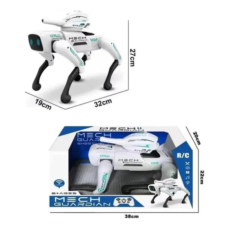 Perro robot inteligente Mech Guardian: mascota RC programable con IA y función de disparo Perro robot inteligente Mech Guardian: mascota RC programable con IA y función de disparo