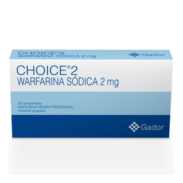 Anticoagulante Choice 2 mg 20 Comprimidos - Gador Anticoagulante Choice 2 mg 20 Comprimidos - Gador