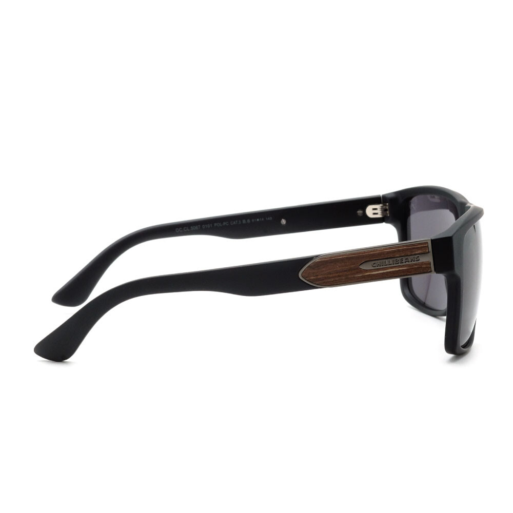 Lentes De Sol Bambu E Madeira Cuadrado - Unisex Negro/Negro