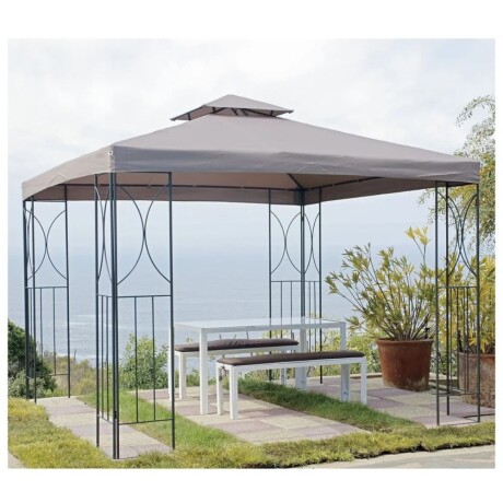PERGOLA JUST HOME METAL 3X3M TABACO PANEL DOBLE PERGOLA JUST HOME METAL 3X3M TABACO PANEL DOBLE