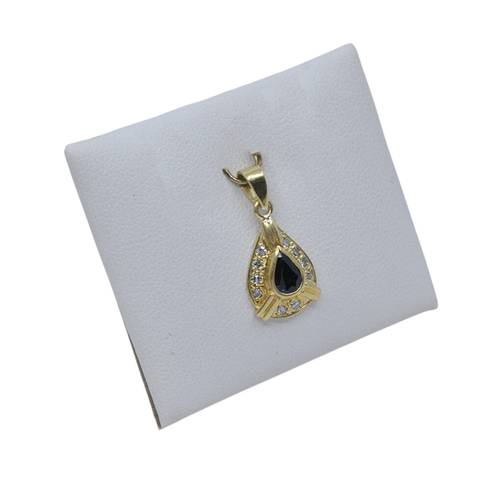 Colgante en oro 18k amarillo con zafiro y brillantes Colgante en oro 18k amarillo con zafiro y brillantes