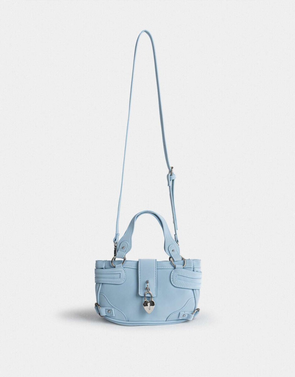 Bandolera Con Charm - Azul Celeste 