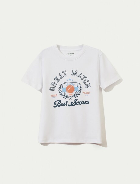 CAMISETA BÁSICA CON ESTAMPA BLANCO